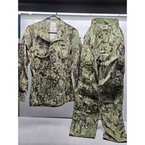US Navy NWU Type‎ III AOR1 Camo Uniform Set Blouse & Trousers Small Regular Rice